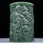 A Precious Jasper 'Figure& Landscape' Brush Pot