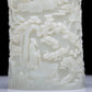 A Precious White Jade 'Figure& Landscape' Brush Pot