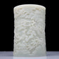 A Precious White Jade 'Figure& Landscape' Brush Pot