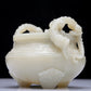 Precious White Jade Chi-Dragon-Handled Tripod Censer