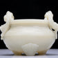 Precious White Jade Chi-Dragon-Handled Tripod Censer