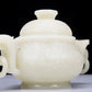 A Precious White Jade 'Scrolling Lotus' Censer And Cover