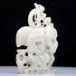 A Precious White Jade 'Deer& Crane' Decoration