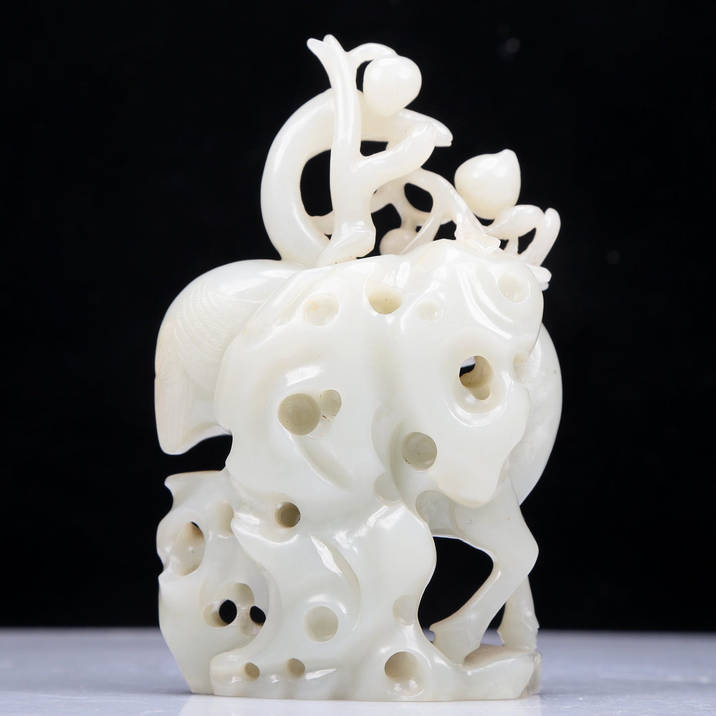 A Precious White Jade 'Deer& Crane' Decoration