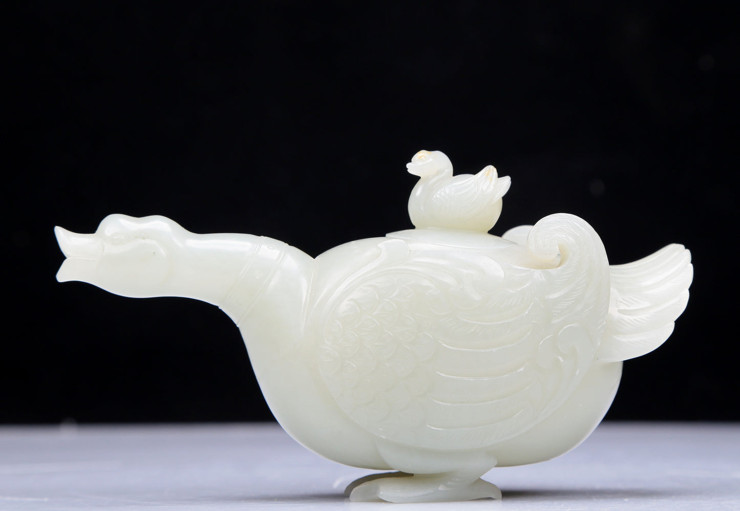 A Precious White Jade Goose-Form Decoration