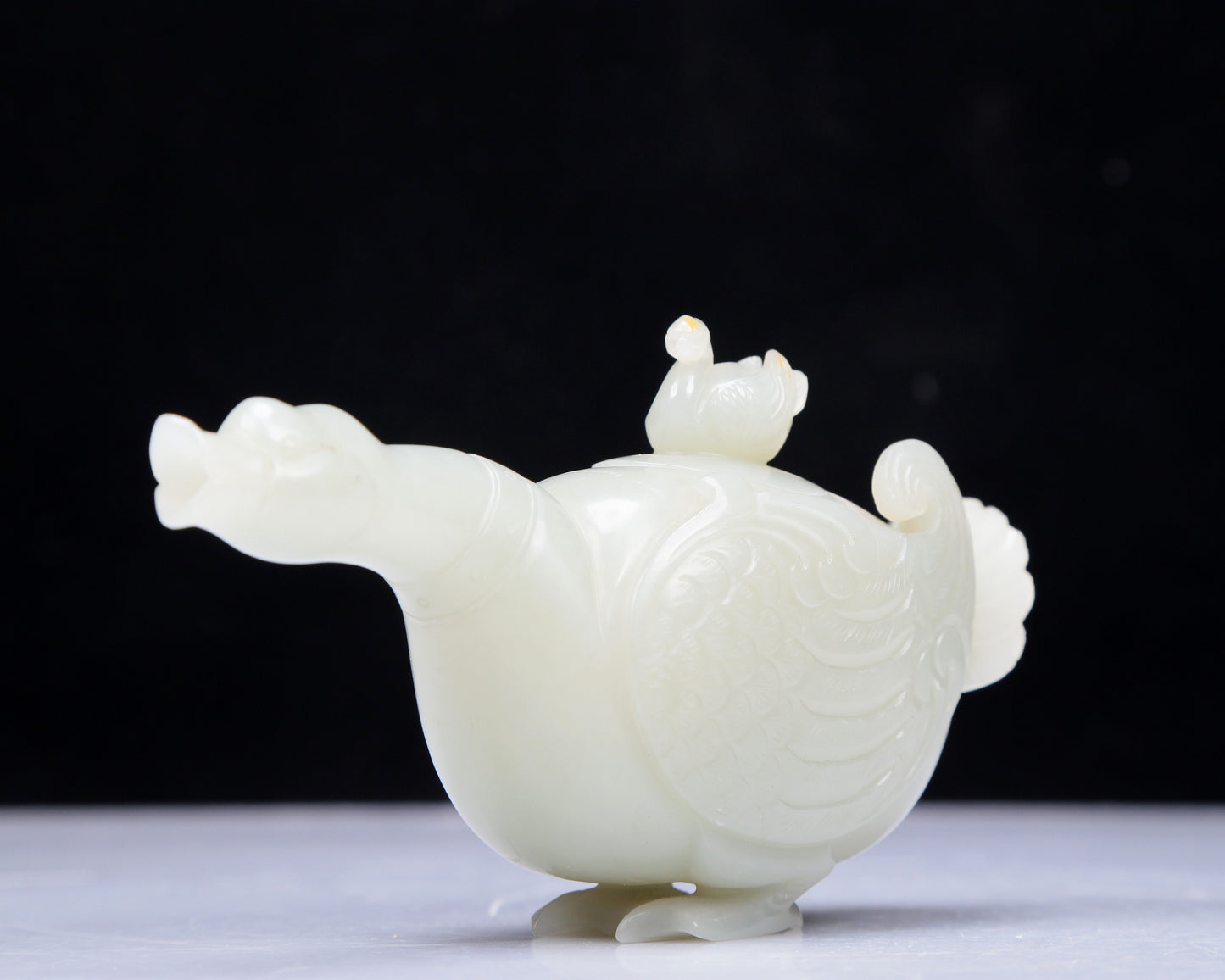 A Precious White Jade Goose-Form Decoration