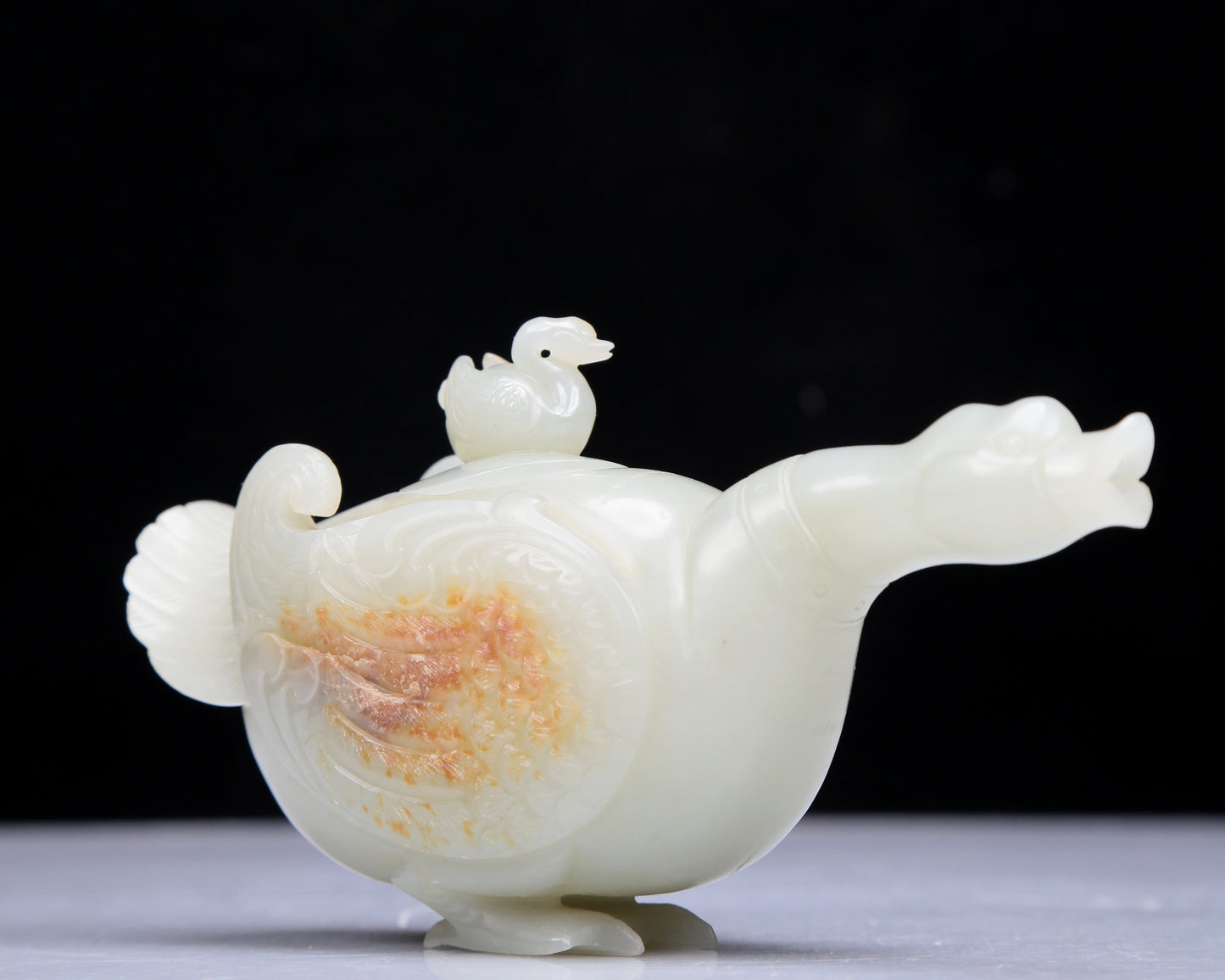 A Precious White Jade Goose-Form Decoration