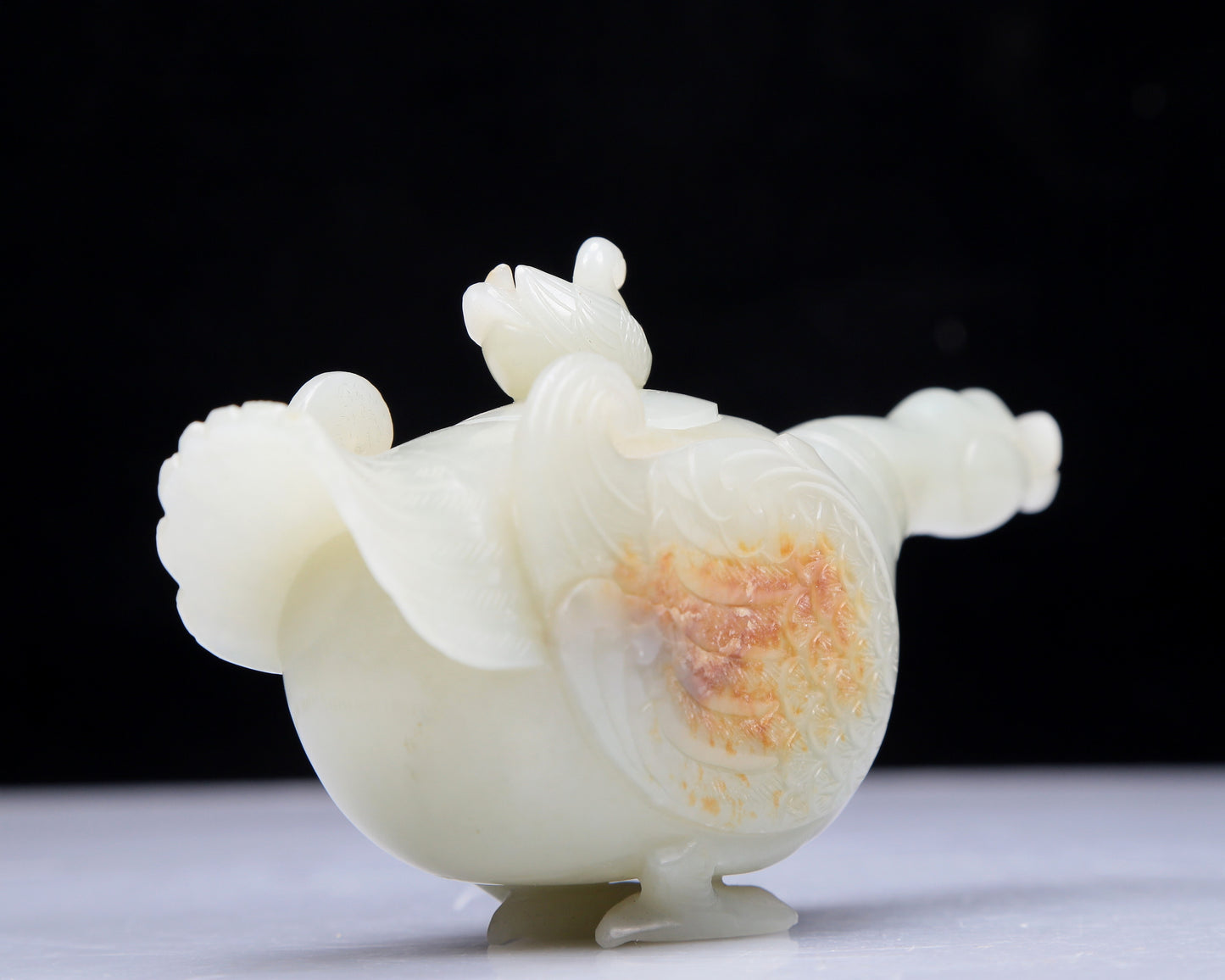 A Precious White Jade Goose-Form Decoration