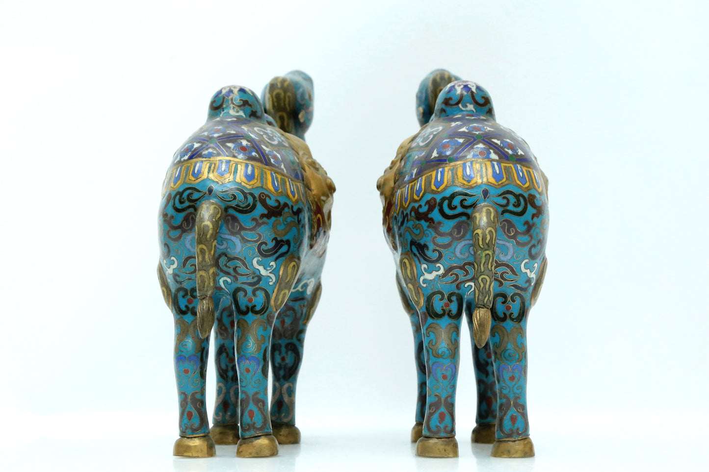 A Fine Pair Of Cloisonne Camels