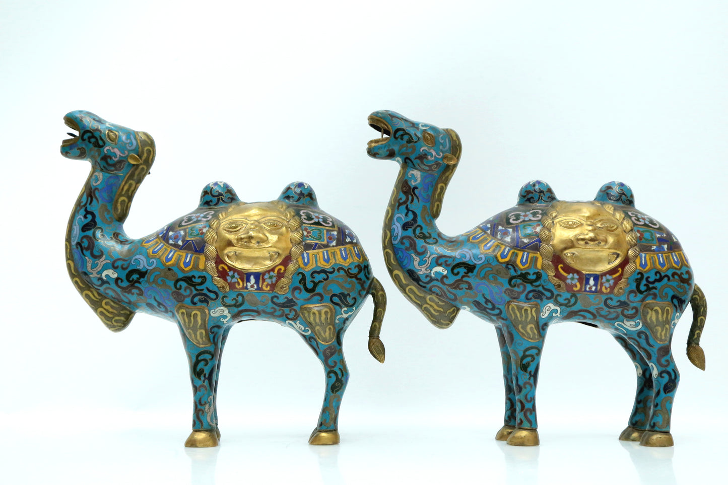 A Fine Pair Of Cloisonne Camels