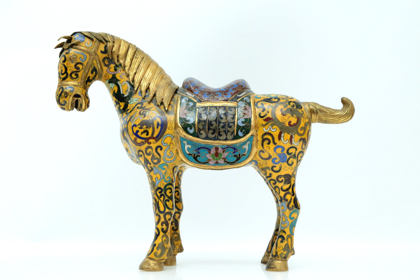 A Fine Pair Of Cloisonne Horses