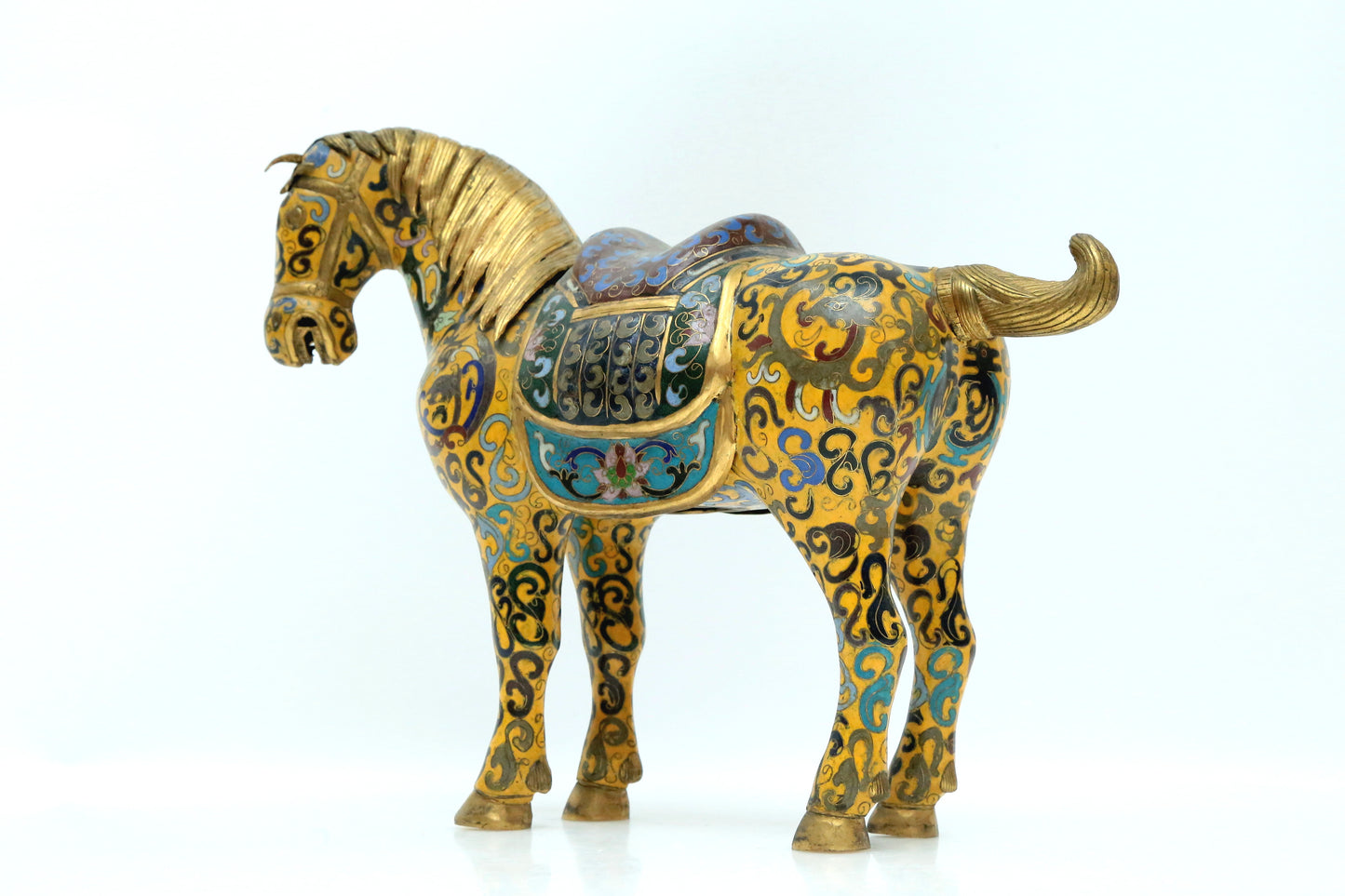 A Fine Pair Of Cloisonne Horses