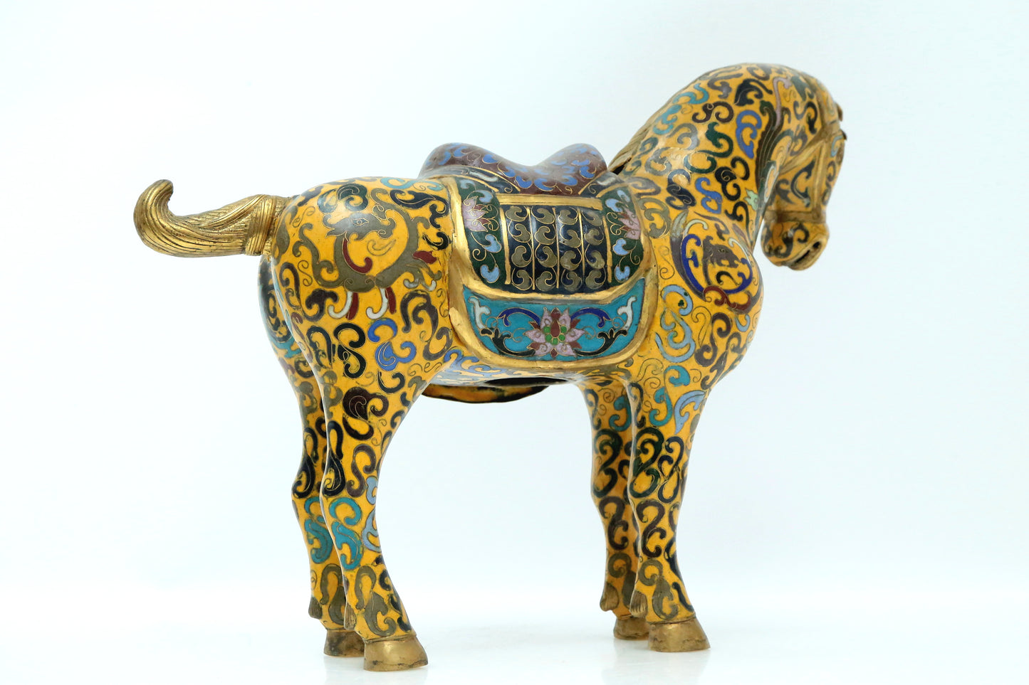 A Fine Pair Of Cloisonne Horses