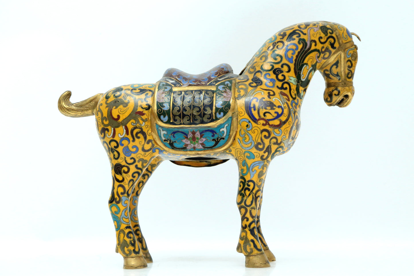 A Fine Pair Of Cloisonne Horses