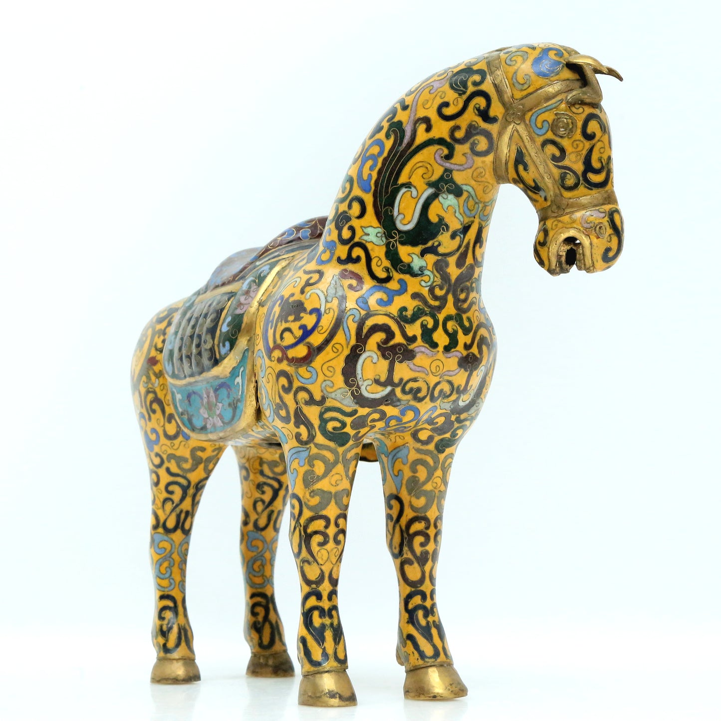 A Fine Pair Of Cloisonne Horses