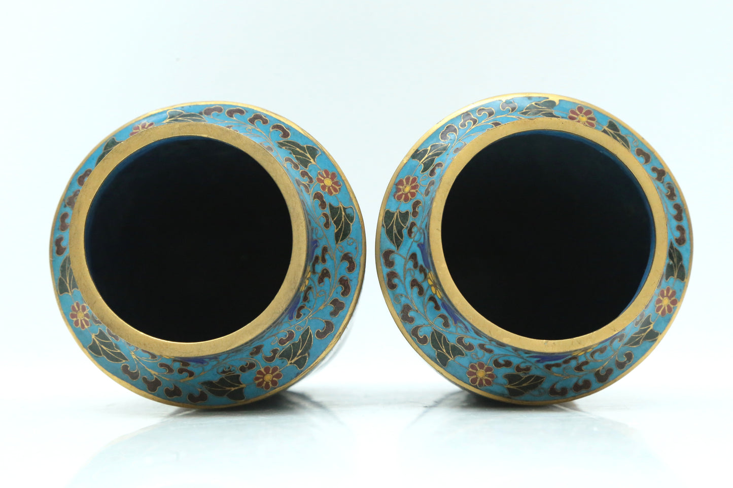 A Fine Pair Of Cloisonne 'Fish' Vases