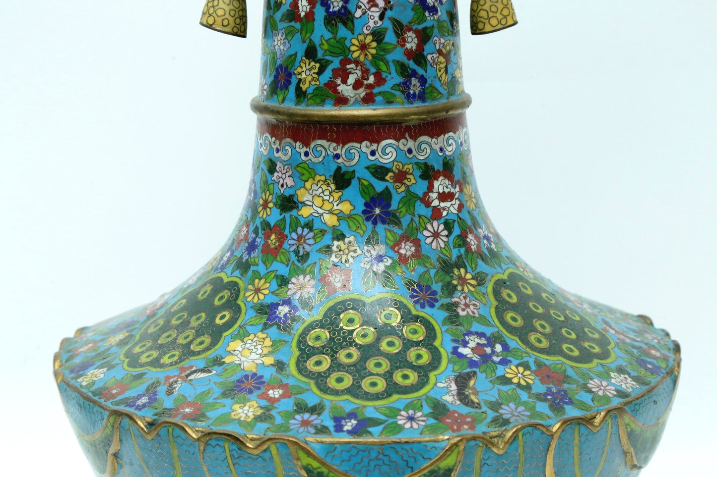 Fine Pair Of Cloisonne 'Flower' Vases