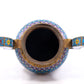 A cloisonne lotus pattern double-eared tripod censer with lid