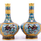 A perfect pair of cloisonné 'cloud and unicorn' patterned vases