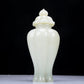 A Precious White Jade Vase And Cover