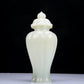 A Precious White Jade Vase And Cover