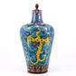 A perfect pair of cloisonne lotus and phoenix pattern jars with lids