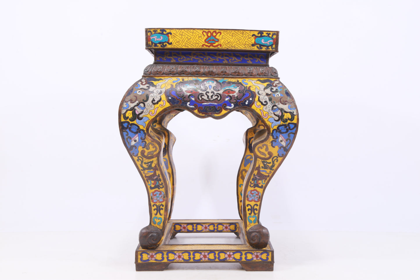 A Perfect Pair of Cloisonné Animal Face Pattern Bases