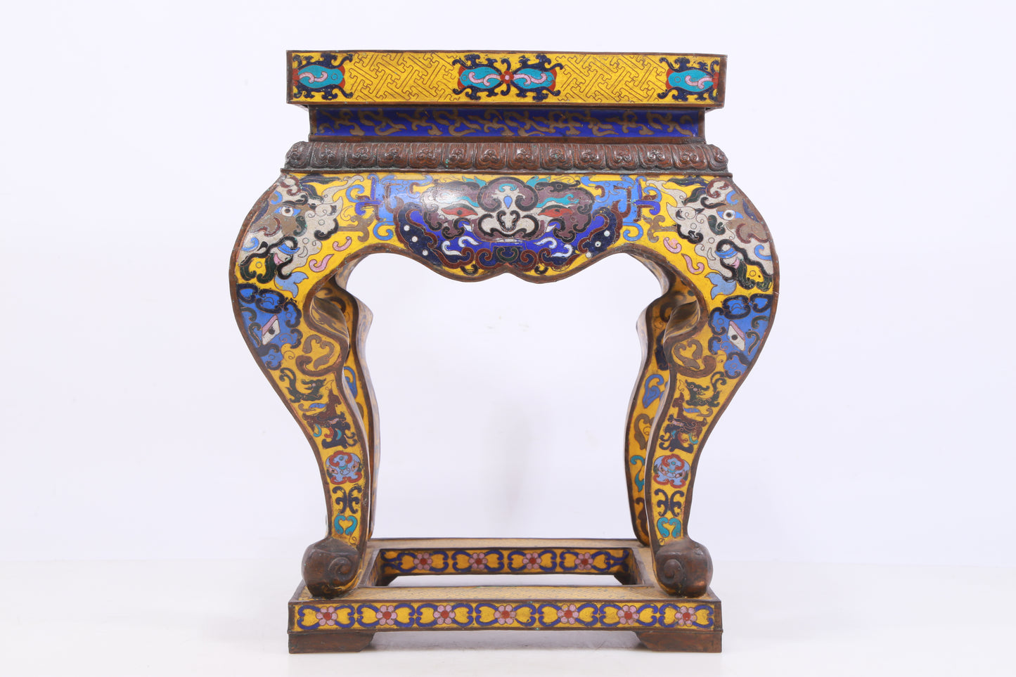 A Perfect Pair of Cloisonné Animal Face Pattern Bases