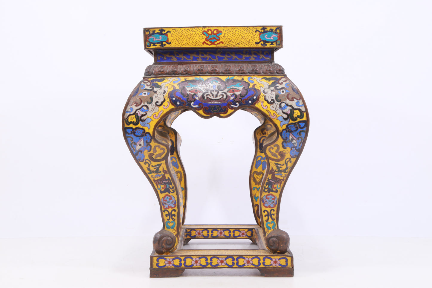 A Perfect Pair of Cloisonné Animal Face Pattern Bases