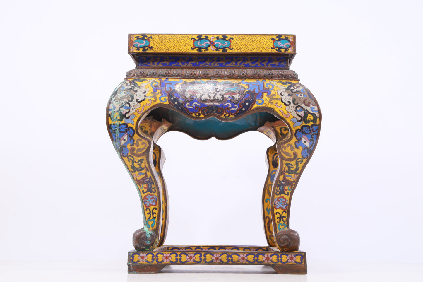 A Perfect Pair of Cloisonné Animal Face Pattern Bases