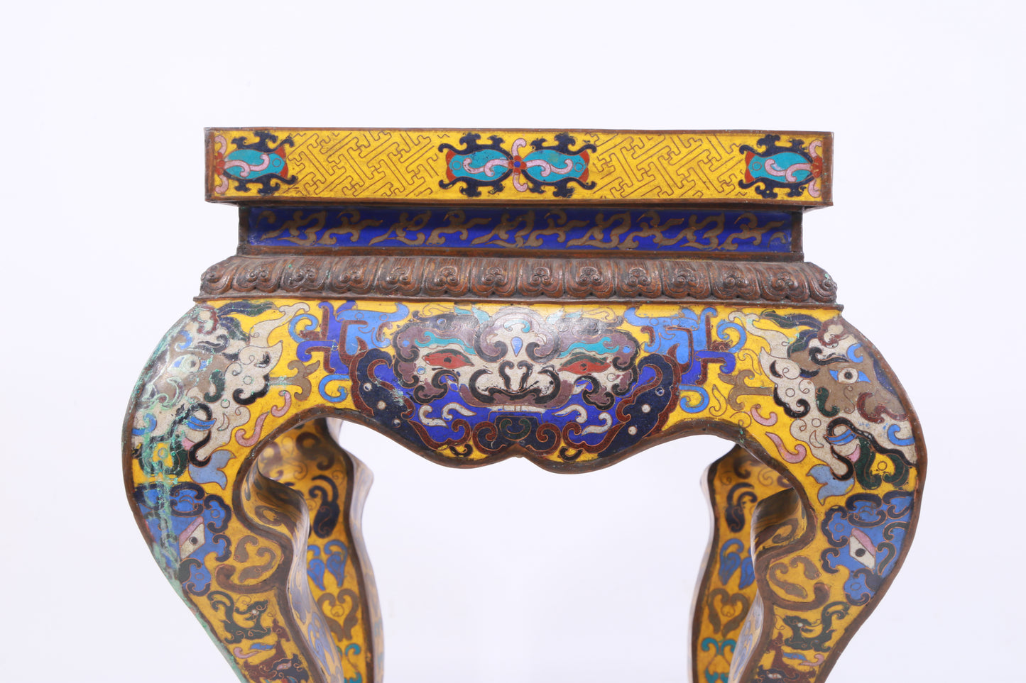 A Perfect Pair of Cloisonné Animal Face Pattern Bases