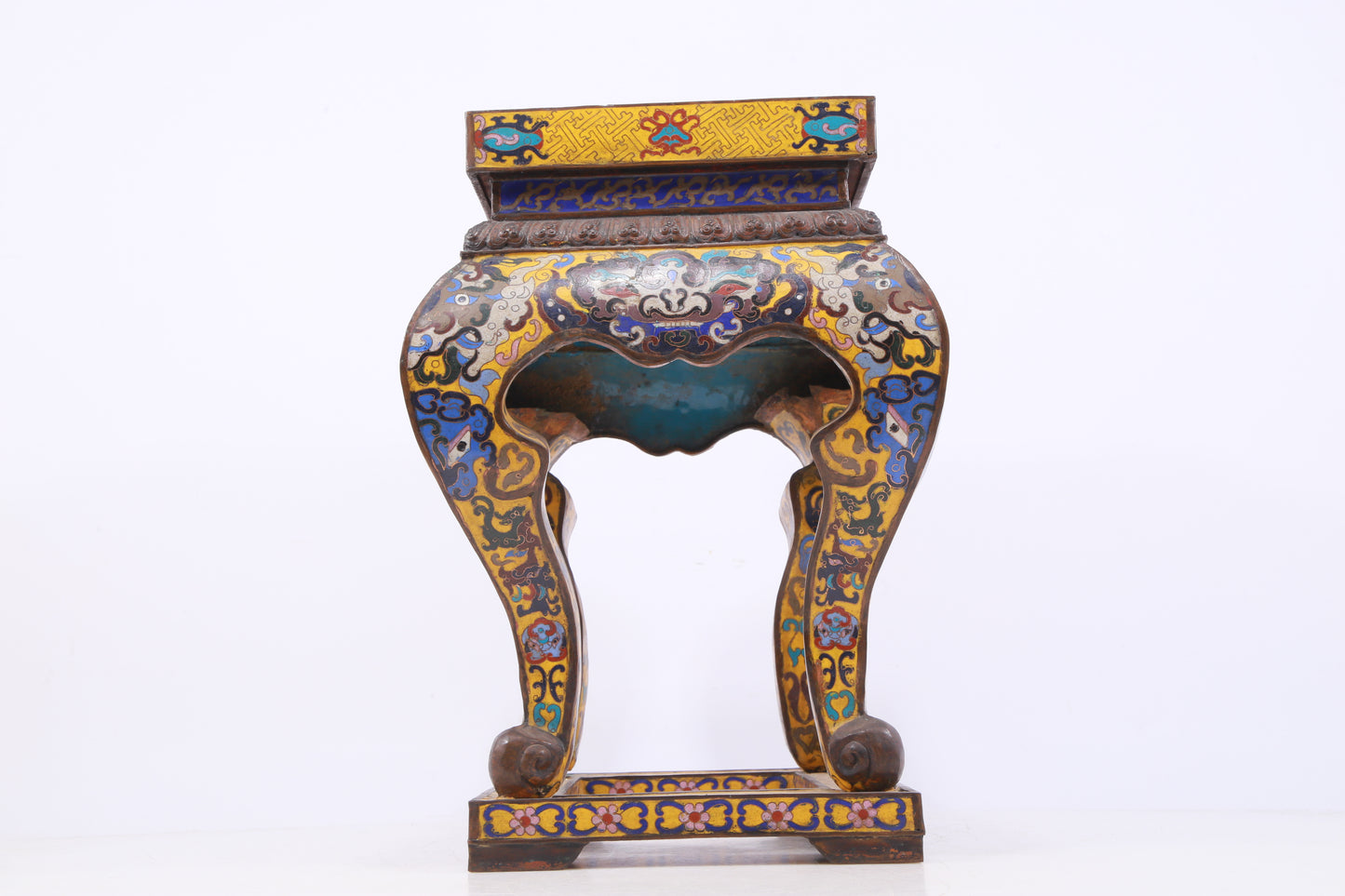 A Perfect Pair of Cloisonné Animal Face Pattern Bases