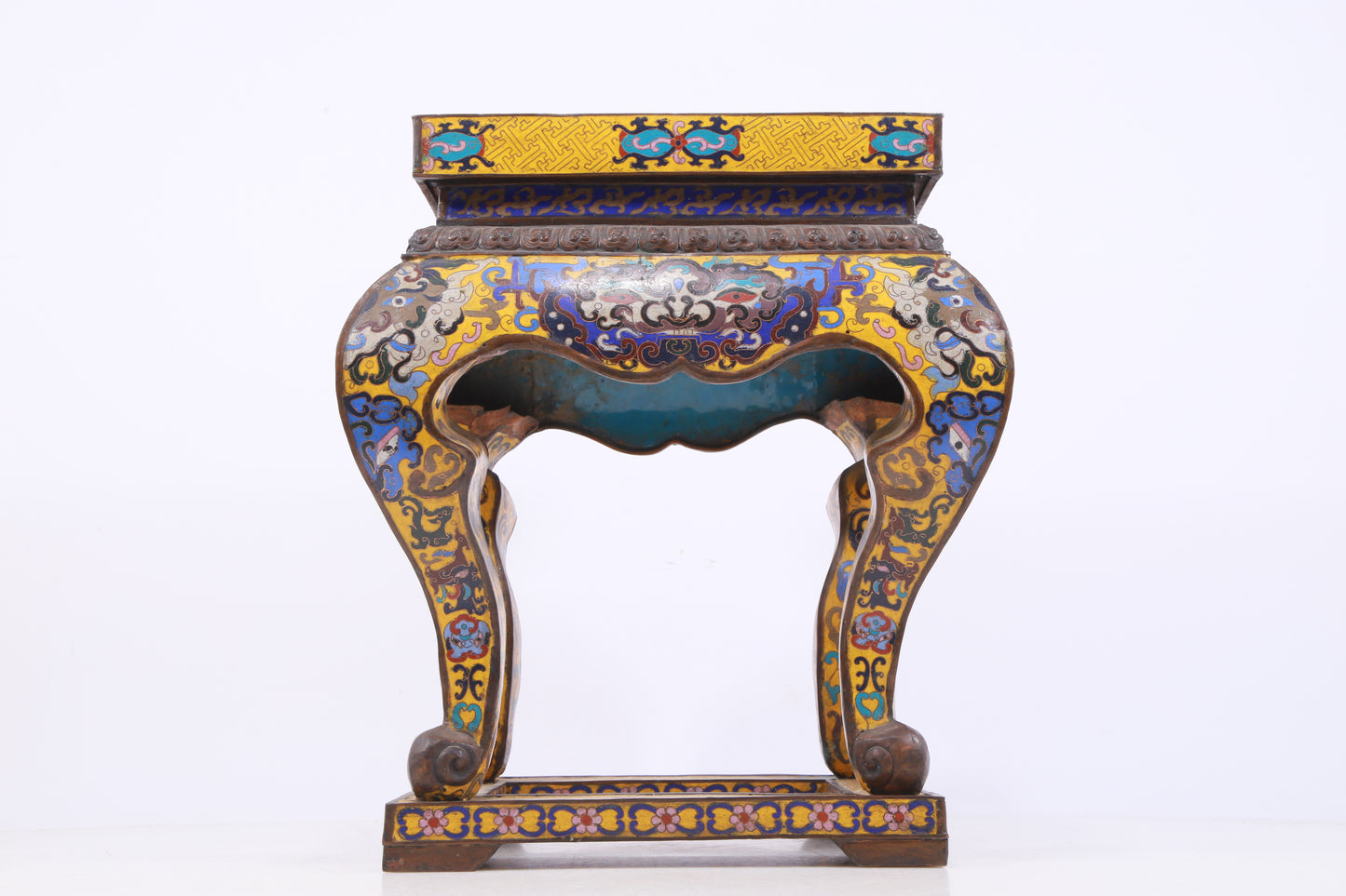 A Perfect Pair of Cloisonné Animal Face Pattern Bases