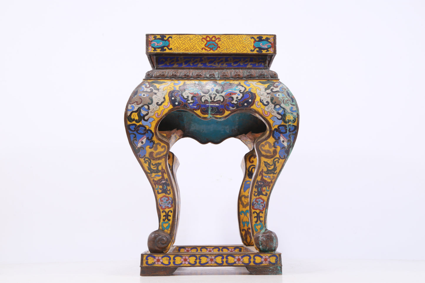 A Perfect Pair of Cloisonné Animal Face Pattern Bases