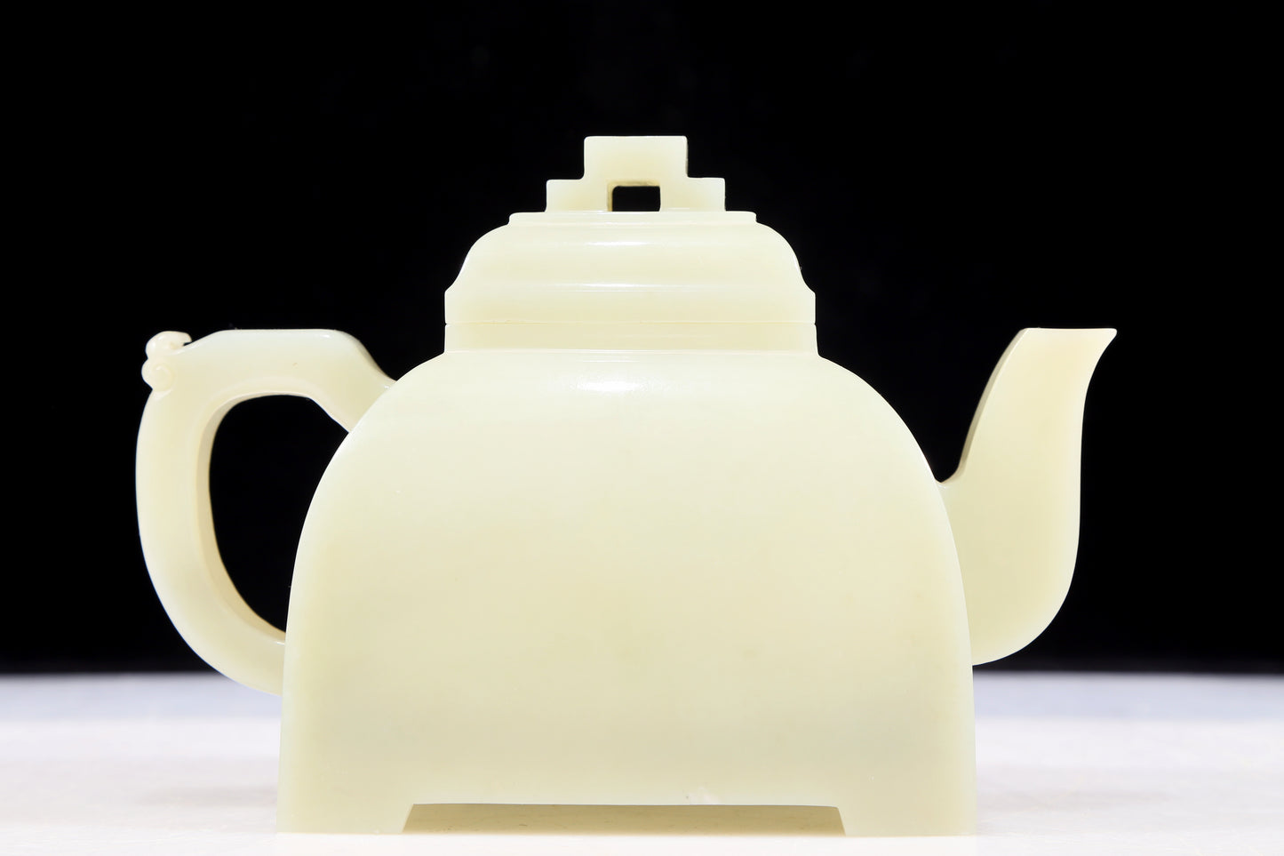 An exquisite white jade teapot