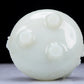 A Precious White Jade 'Dragon' Tripod Censer. Carved with archaistic motifs. Chinese Qing Dynasty. Size:11cmx7.5cm. Weight:400g     清代 白玉龙纹双耳三足炉