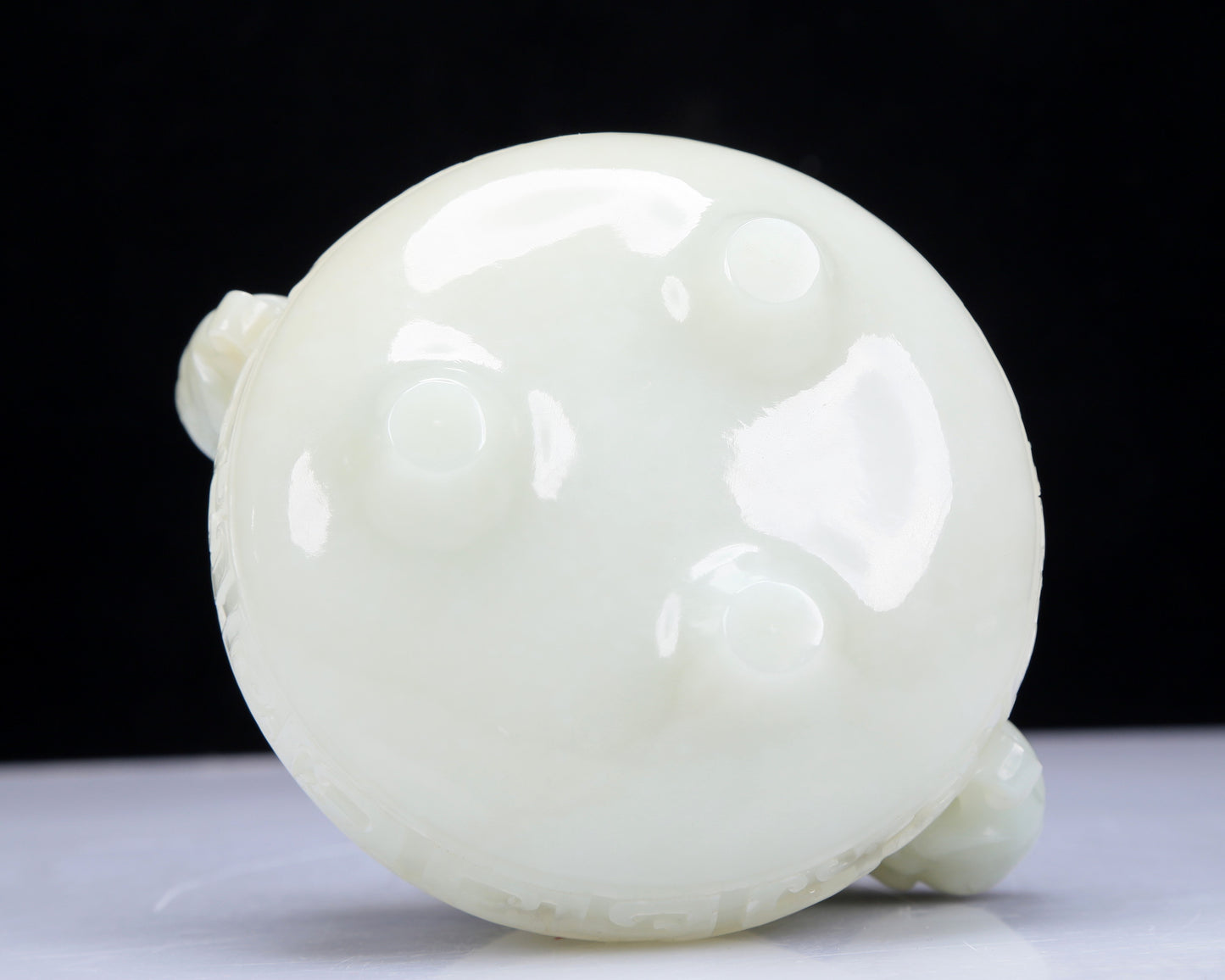 A Precious White Jade 'Animal Mask' Elephant-Handled Tripod Censer