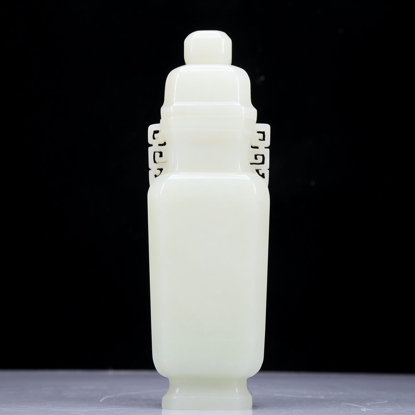 A Precious White Jade Vase And Cover