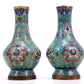 A Wonderful Pair Of Cloisonne 'Scrolling Lotus' Vases