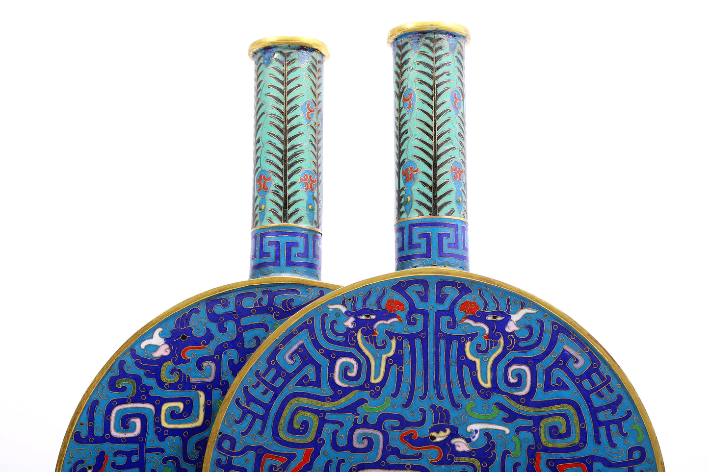 A Gorgeous Cloisonne 'Dragon' Double-Moonflask