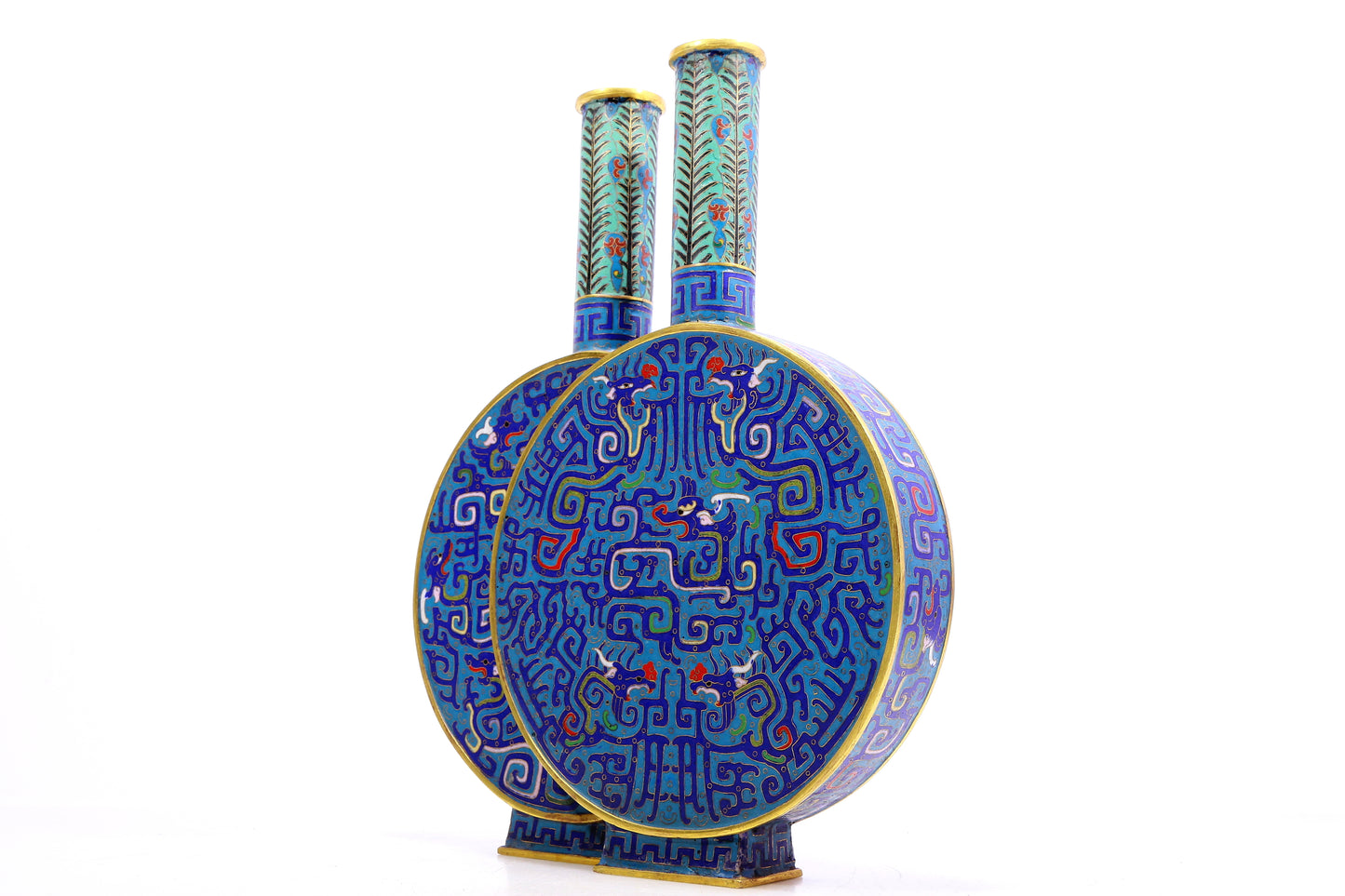 A Gorgeous Cloisonne 'Dragon' Double-Moonflask