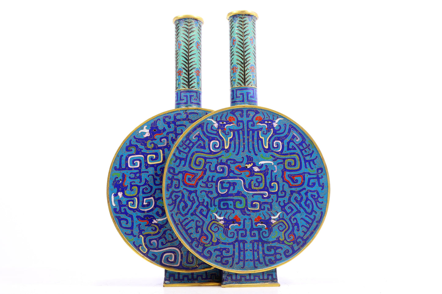 A Gorgeous Cloisonne 'Dragon' Double-Moonflask