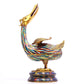 A Precious Cloisonne 'Scrolling Lotus' Duck-Form Box