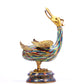 A Precious Cloisonne 'Scrolling Lotus' Duck-Form Box