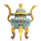 A Superb Cloisonne 'Scrolling Lotus& Dragon' Tripod Censer