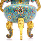 A Superb Cloisonne 'Scrolling Lotus& Dragon' Tripod Censer