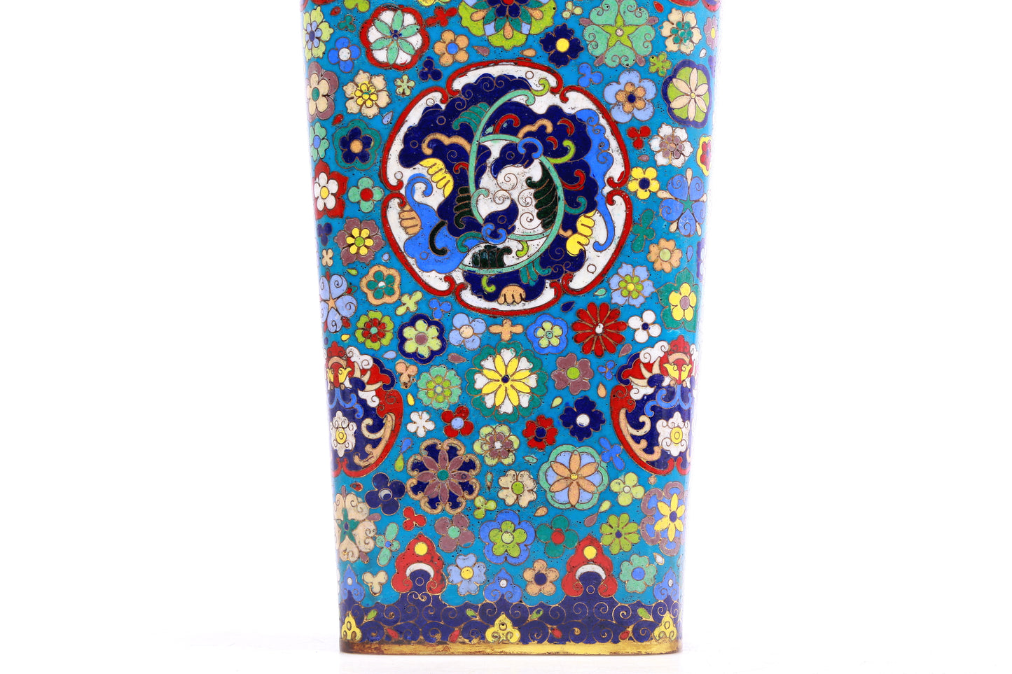 A Magnificent Cloisonne 'Flower& Bat' Vase