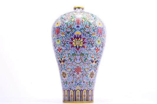 A Wonderful Cloisonne 'Scrolling Lotus' Vase