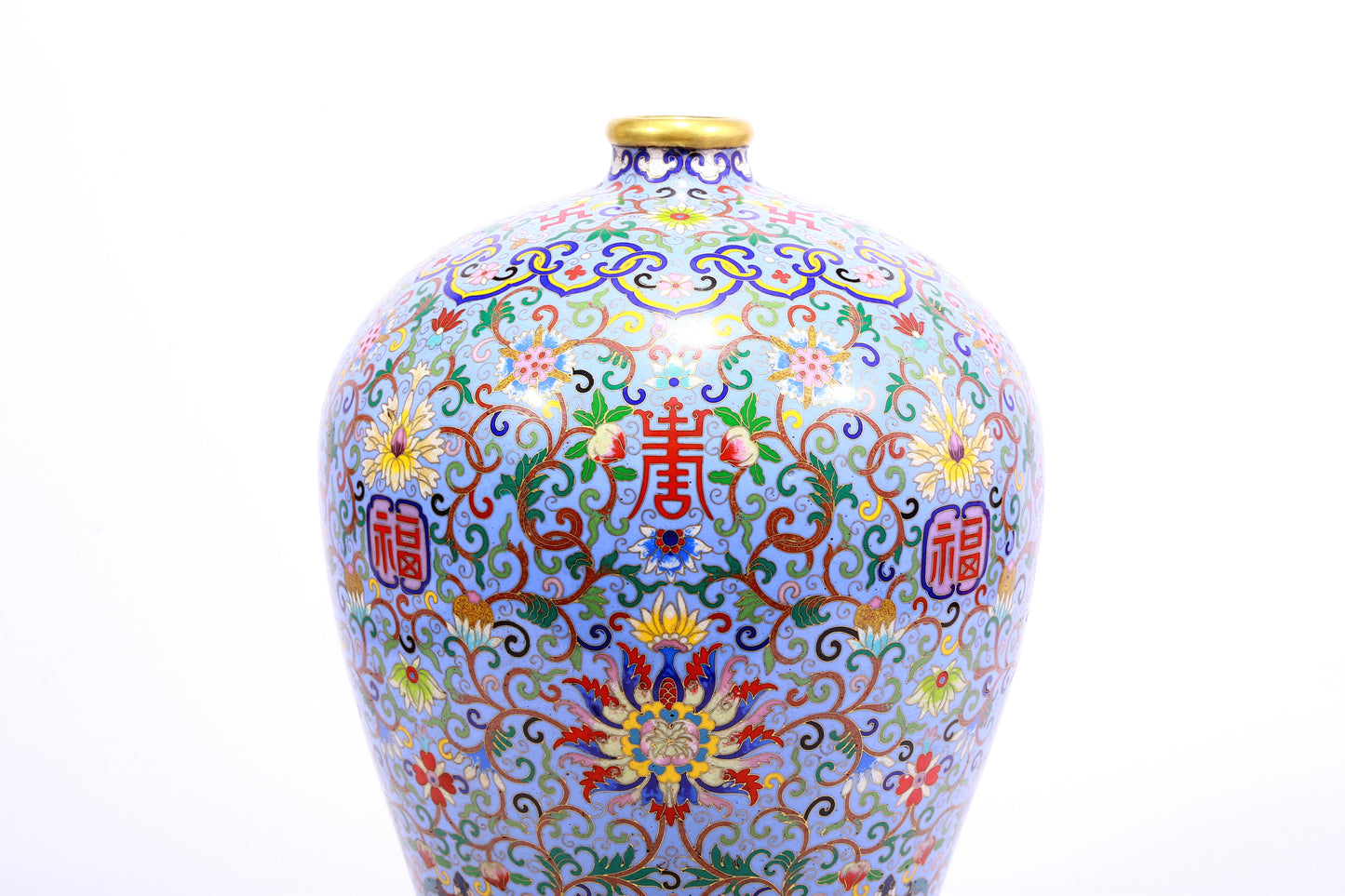 A Wonderful Cloisonne 'Scrolling Lotus' Vase