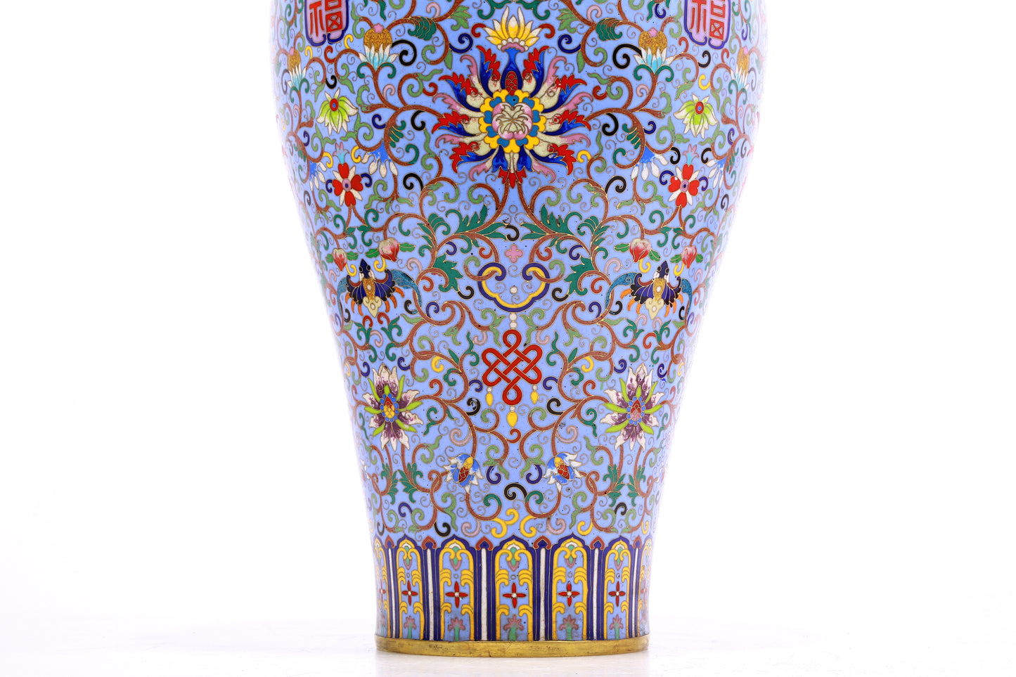 A Wonderful Cloisonne 'Scrolling Lotus' Vase